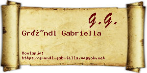 Gründl Gabriella névjegykártya